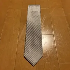 新品【スーツセレクト】【BLACK LINE】ネクタイ　シルク100% シルバー