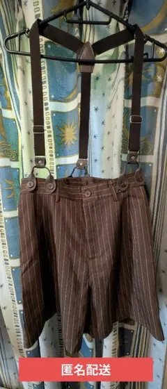 サロペット ブラウン ショートパンツ ハーフパンツ