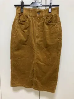 GU コーデュロイタイトスカート　ブラウン