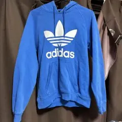 adidas Originals トレフォイル パーカー ブルー L