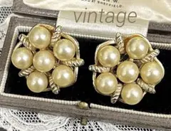 アメリカ製 ヴィンテージイヤリング faux peal