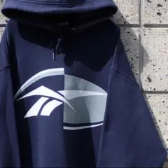 USA製 90's Reebok ベクターロゴマーク 袖プリ入り 古着 パーカー