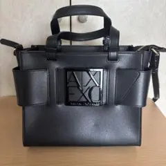 AX EXC ブラックショルダーバッグ