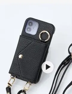 ブラック iPhoneケース　15Pro