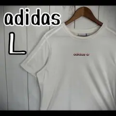 【セール対象】　アディダス　Tシャツ　ホワイト　白　トレフォイルロゴプリント　Ｌ