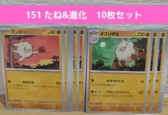 151 ポケモンカード　たね&進化　10枚セット