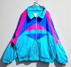 80s 90s クレイジーパターン マルチカラー ポップ カラフル ジャケット 