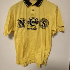 N CENTRO 刺繍入りメンズポロシャツ イエロー