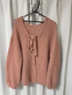 NICE CLAUP ピンク　ニットカーディガン