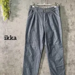 イッカ　テーパードパンツ　タック　シャンブレー　ペイズリー柄裏地　カジュアル　Mのサムネイル