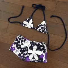 インポート ベビー花柄ビキニ セパレート水着70〜80センチ 1歳から2歳
