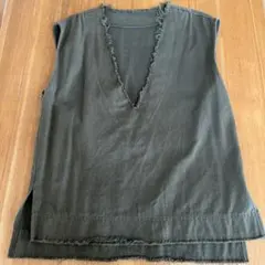 ap retro Vネック フリンジ ベスト