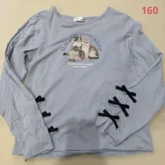 JENNIlove♡猫プリント袖リボン長袖カットソー