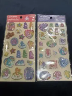 ケアベア ポップデコパーティー　ラメきらクリスタルシール 2シートセット