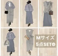 本日削除！寒色きれい系コーデ　5点セット　まとめ売り　レディース服