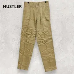 HUSTLER 綿 麻 チノパン W73 M相当 カーキベージュ 美脚 日本製のサムネイル