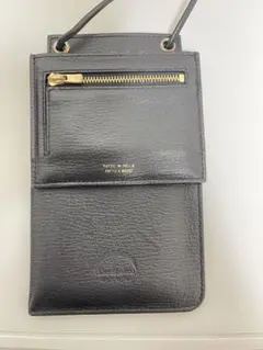 ラルコバレーノ　ブラックレザー　スマホ&小銭　ショルダーバッグのサムネイル