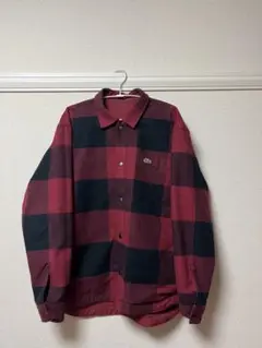 Lacoste 赤黒チェック 長袖シャツ