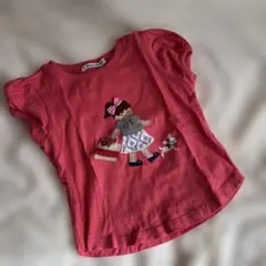 s*♡様 familiar 女の子と犬の刺繍 Tシャツ