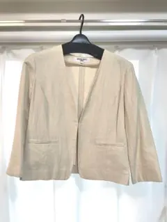 NATURAL BEAUTY BASIC ノーカラージャケット M ベージュ