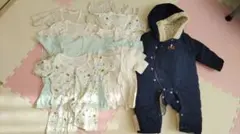 【新生児セット】アウターロンパース　長肌着4点、短肌6点