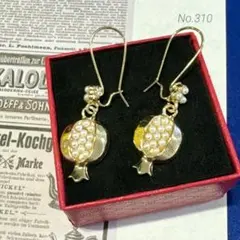 ヴィンテージ デザイン　アクセサリー　ゴールド　パール　ピアス　イヤリング