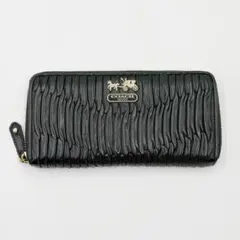 COACH コーチ 長財布 ラウンドジップ ギャザー マディソン ブラック