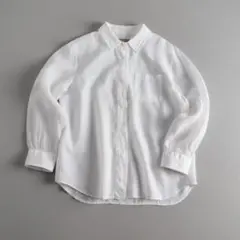 マーガレットハウエル サイズⅠ コットンシャツ 長袖 丸襟 美品 | Mercari