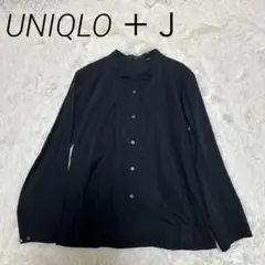 極美品 UNIQLO＋Ｊ スーピマコットンシャツ ブラック Sサイズ