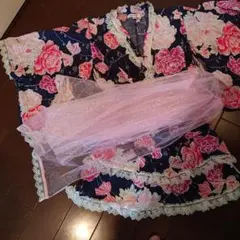 花柄着物スタイルドレス