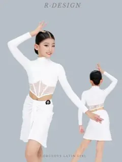 R.DESIGN ラテンダンス衣装 セットアップ 花飾り付 - メルカリ