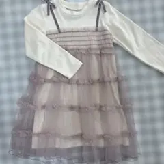 petit main 重ねチュールワンピース