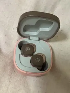 audio-technica ワイヤレスイヤホン ピンク/ブラウン