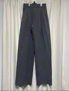タックワイドパンツ　GU グレー　丈長め　Sサイズ