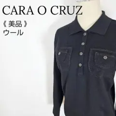 【美品】キャラオクルス　ハーフボタンカットソー　ポロシャツ風 ニット 胸ポケット