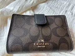 COACH 二つ折り財布 ブラウンレザー