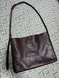 IL BISONTE イルビゾンテ ダークブラウン ショルダーバッグ 保存袋付き