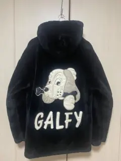 ポ*ん様 GALFY 犬刺繍 フリースジャケット 黒のサムネイル