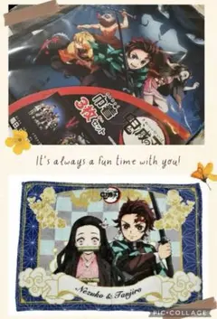 鬼滅の刃 ブランケット ひざ掛け 炭治郎と禰豆子 巾着3枚セット