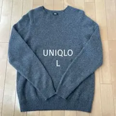 UNIQLO ラムクルーネックセーター グレー L