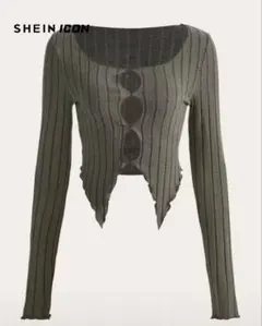 SHEIN ICON カットアウト フレアヘム Tシャツ JP-L(S)