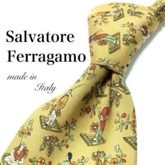 ★【大特価】 Salvatore Ferragamo 総柄 ネクタイ ベージュ