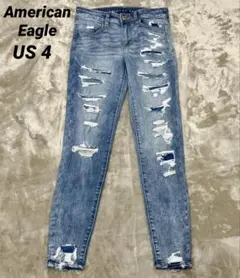 【希少モデル】アメリカンイーグル ジェギング スキニー ダメージ デニム US4