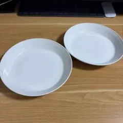 ホワイト　ラウンドプレート　2枚セット