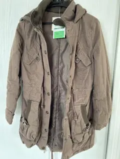 ブラウン フード付き モッズコートMサイズ