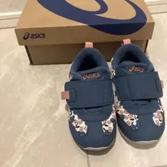 美品⭐︎アシックス　スクスクアイダホ　花柄ネイビー