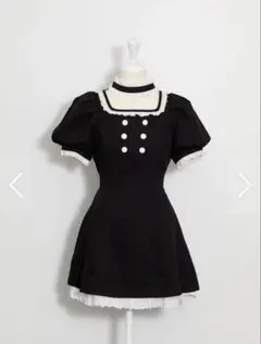 pium ピウム ヘッドドレス付きコットンフリルティアードワンピース