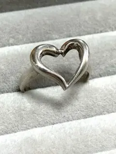 4°C シルバー925 立体ハートリング　8号