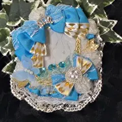 痛ロゼット　硬質ケース　水色　ライトブルー　白　ホワイト