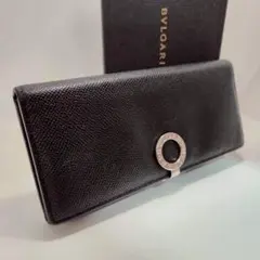 BVLGARI ビーゼロワン 長財布 ロゴクリップ ブラック レザー